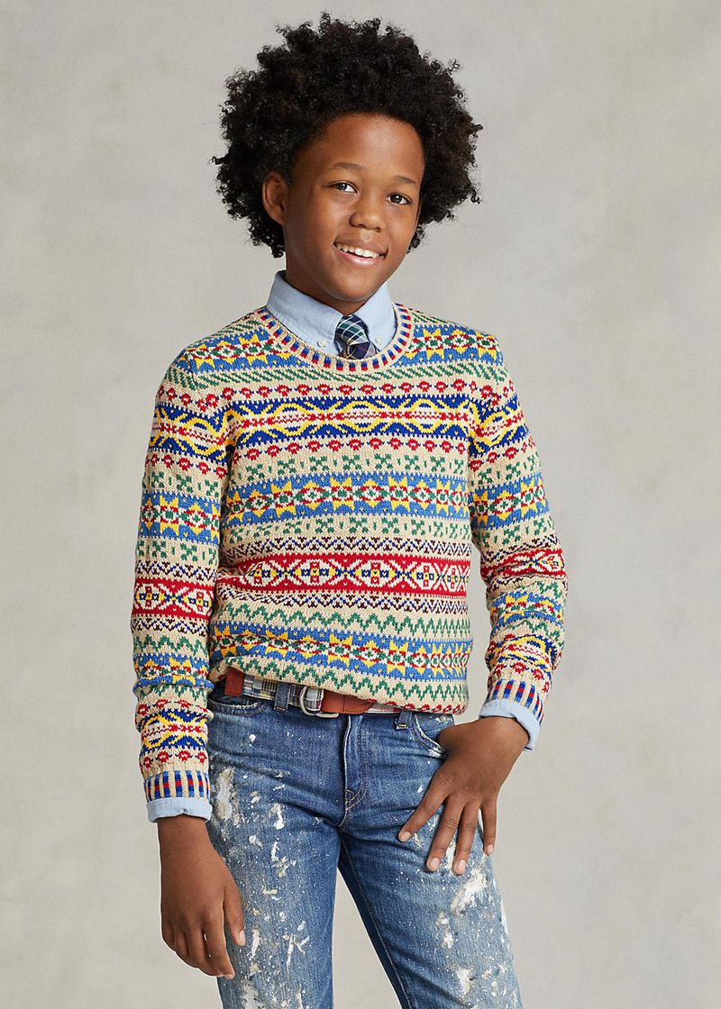 Sueter Ralph Lauren Niño 6-14 Años Fair Isle Cotton-Blend Jumper Chile Multicolor EBYAH-6842